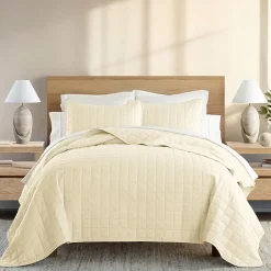 Casual Comfort Premium Ultra Soft Square Pattern Quilted Coverlet Set