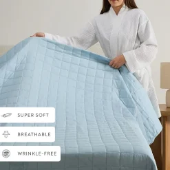 Casual Comfort Premium Ultra Soft Square Pattern Quilted Coverlet Set