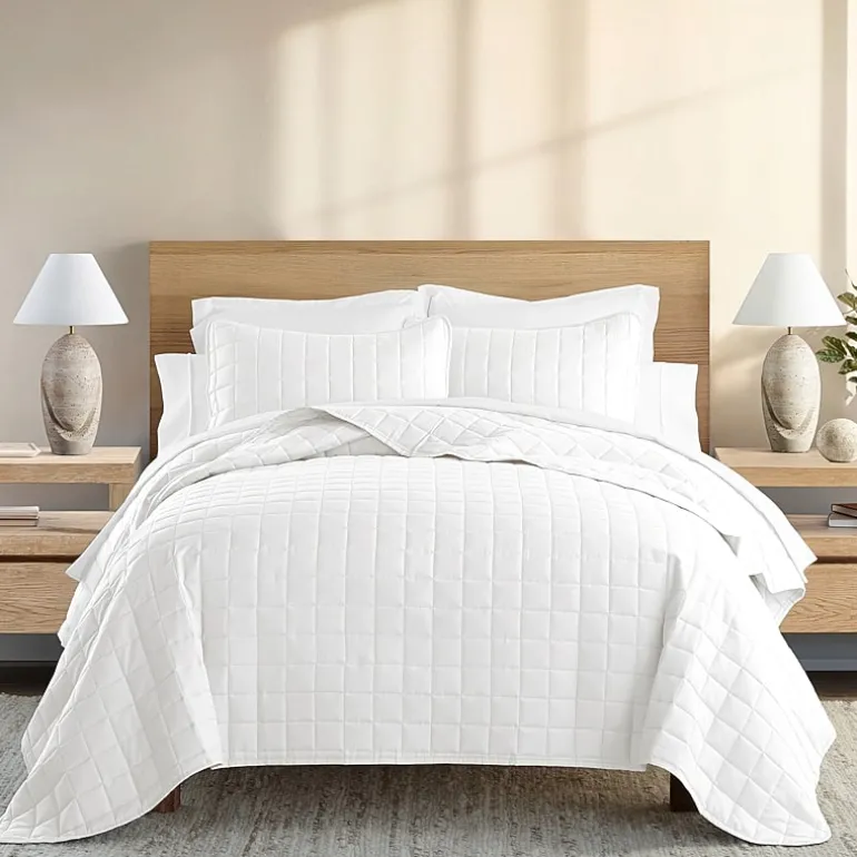 Casual Comfort Premium Ultra Soft Square Pattern Quilted Coverlet Set