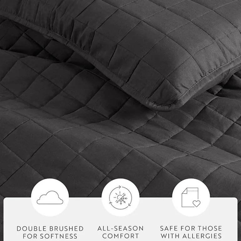 Casual Comfort Premium Ultra Soft Square Pattern Quilted Coverlet Set
