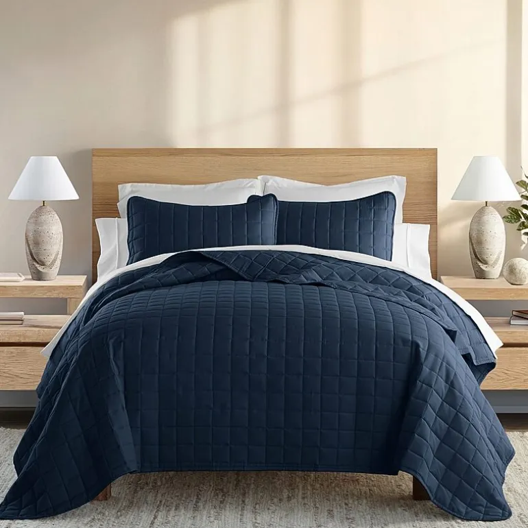 Casual Comfort Premium Ultra Soft Square Pattern Quilted Coverlet Set