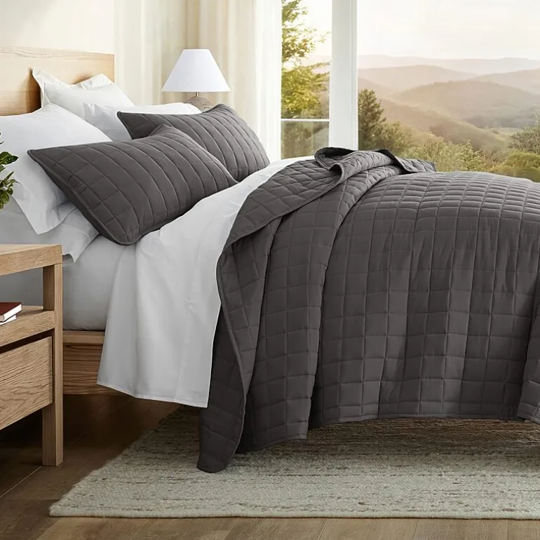 Casual Comfort Premium Ultra Soft Square Pattern Quilted Coverlet Set