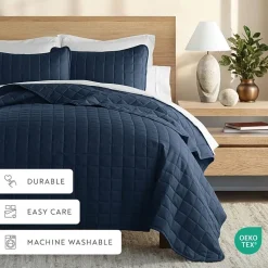 Casual Comfort Premium Ultra Soft Square Pattern Quilted Coverlet Set