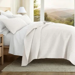 Casual Comfort Premium Ultra Soft Herringbone Pattern Quilted Coverlet Set