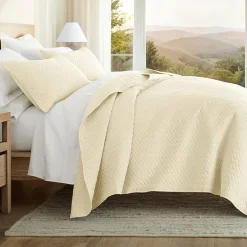 Casual Comfort Premium Ultra Soft Herringbone Pattern Quilted Coverlet Set
