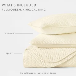 Casual Comfort Premium Ultra Soft Herringbone Pattern Quilted Coverlet Set