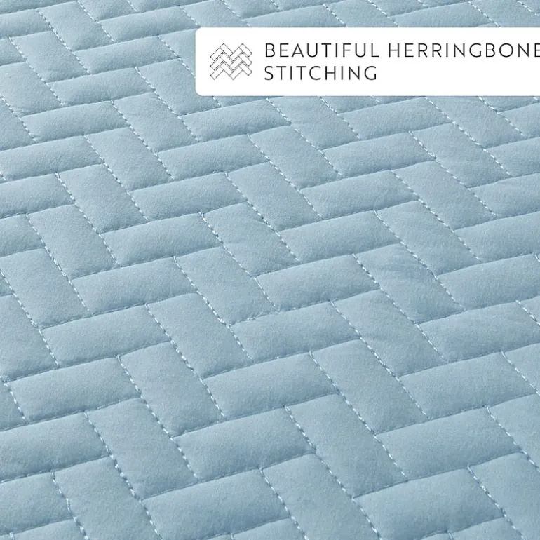 Casual Comfort Premium Ultra Soft Herringbone Pattern Quilted Coverlet Set