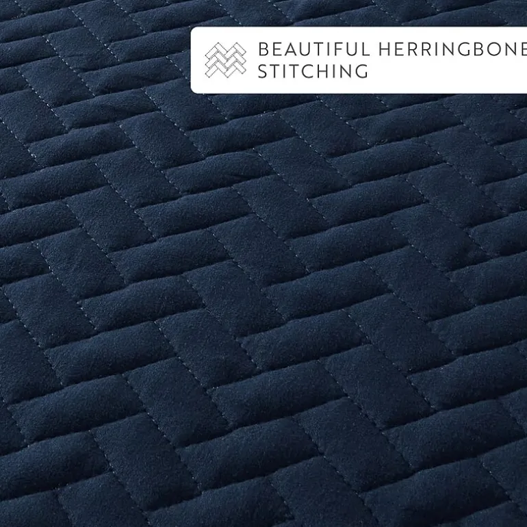 Casual Comfort Premium Ultra Soft Herringbone Pattern Quilted Coverlet Set