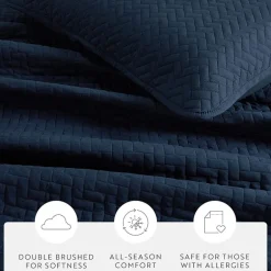 Casual Comfort Premium Ultra Soft Herringbone Pattern Quilted Coverlet Set