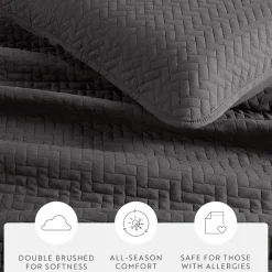 Casual Comfort Premium Ultra Soft Herringbone Pattern Quilted Coverlet Set