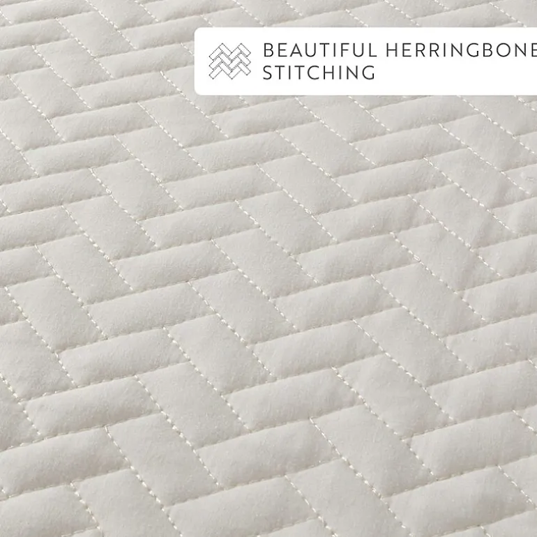 Casual Comfort Premium Ultra Soft Herringbone Pattern Quilted Coverlet Set