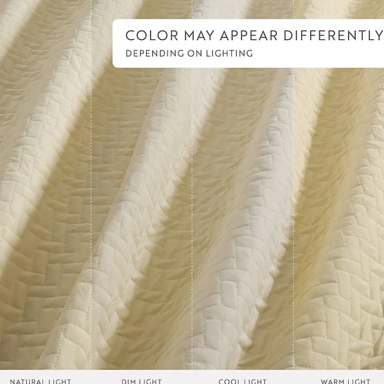Casual Comfort Premium Ultra Soft Herringbone Pattern Quilted Coverlet Set