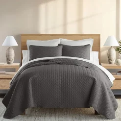 Casual Comfort Premium Ultra Soft Herringbone Pattern Quilted Coverlet Set