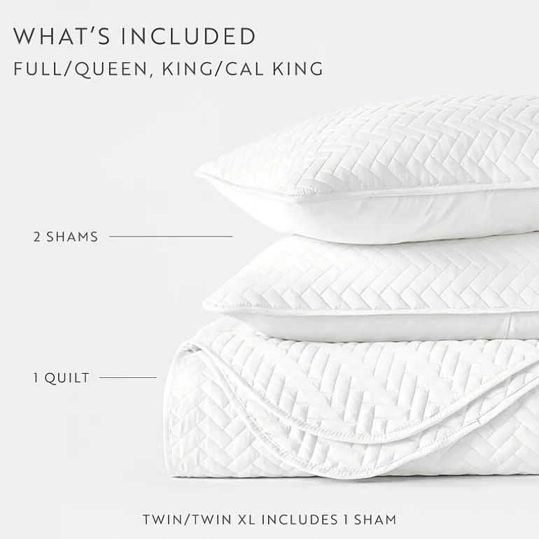 Casual Comfort Premium Ultra Soft Herringbone Pattern Quilted Coverlet Set