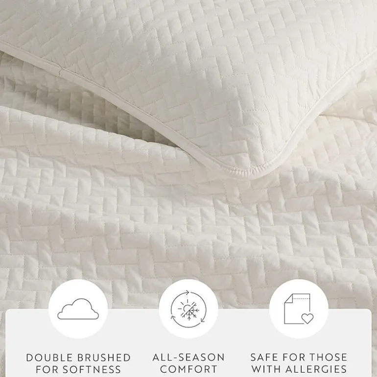Casual Comfort Premium Ultra Soft Herringbone Pattern Quilted Coverlet Set