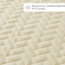 Casual Comfort Premium Ultra Soft Herringbone Pattern Quilted Coverlet Set