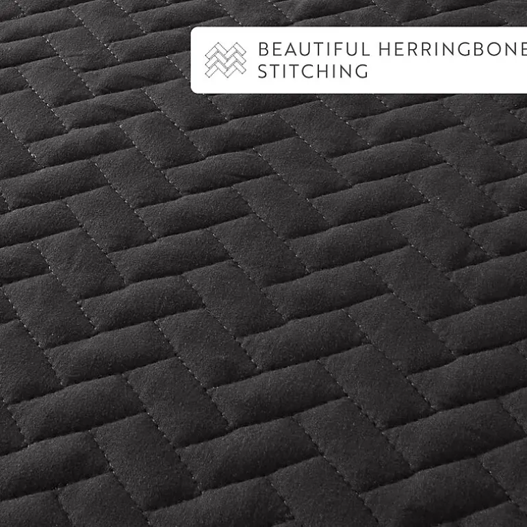 Casual Comfort Premium Ultra Soft Herringbone Pattern Quilted Coverlet Set