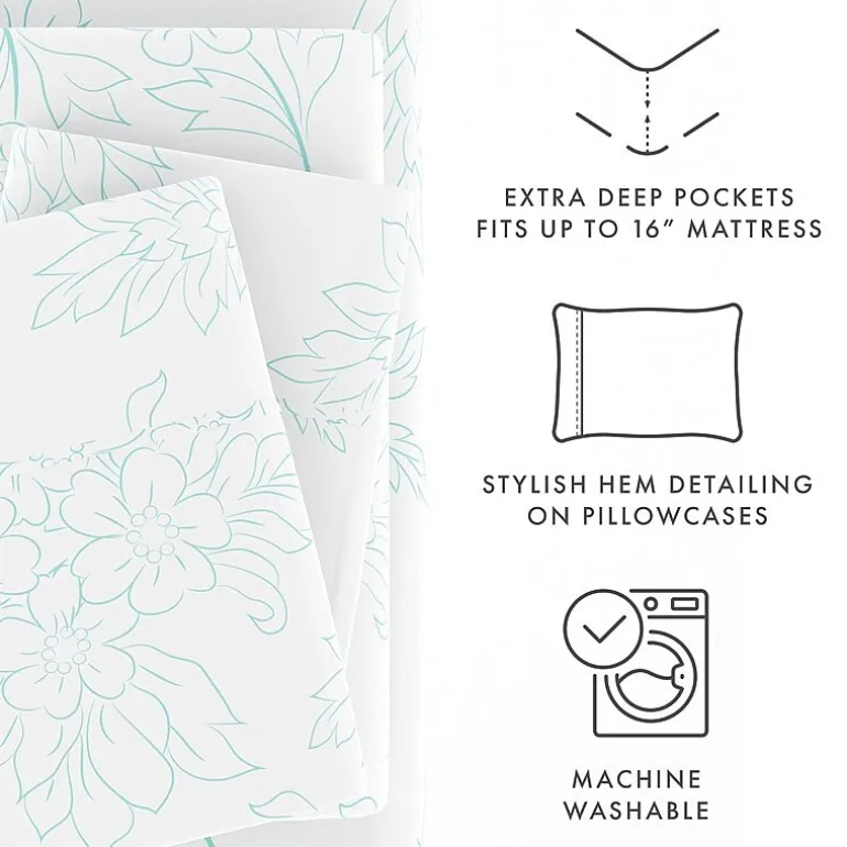 Casual Comfort™ Premium Ultra Soft Vine Pattern Microfiber Wrinkle Free Sheet Set