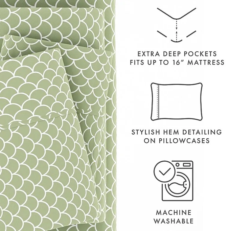 Casual Comfort™ Premium Ultra Soft Scallops Pattern Sheet Set