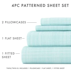 Casual Comfort™ Premium Ultra Soft Thatch Pattern Microfiber Wrinkle Free Sheet Set