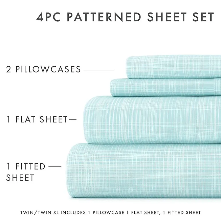 Casual Comfort™ Premium Ultra Soft Thatch Pattern Microfiber Wrinkle Free Sheet Set