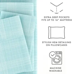 Casual Comfort™ Premium Ultra Soft Thatch Pattern Microfiber Wrinkle Free Sheet Set
