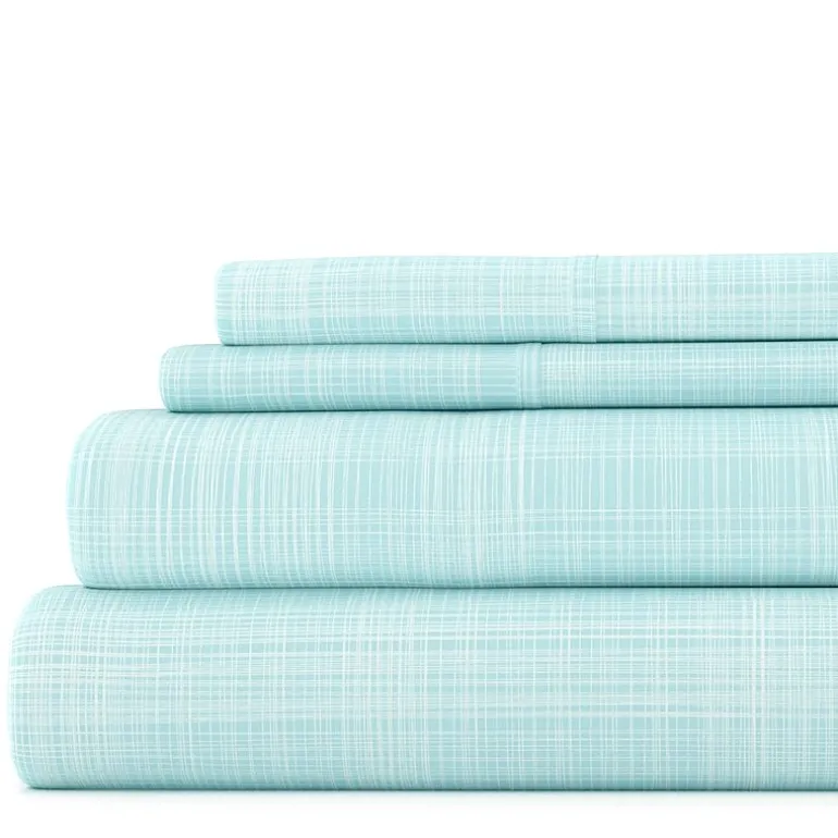 Casual Comfort™ Premium Ultra Soft Thatch Pattern Microfiber Wrinkle Free Sheet Set