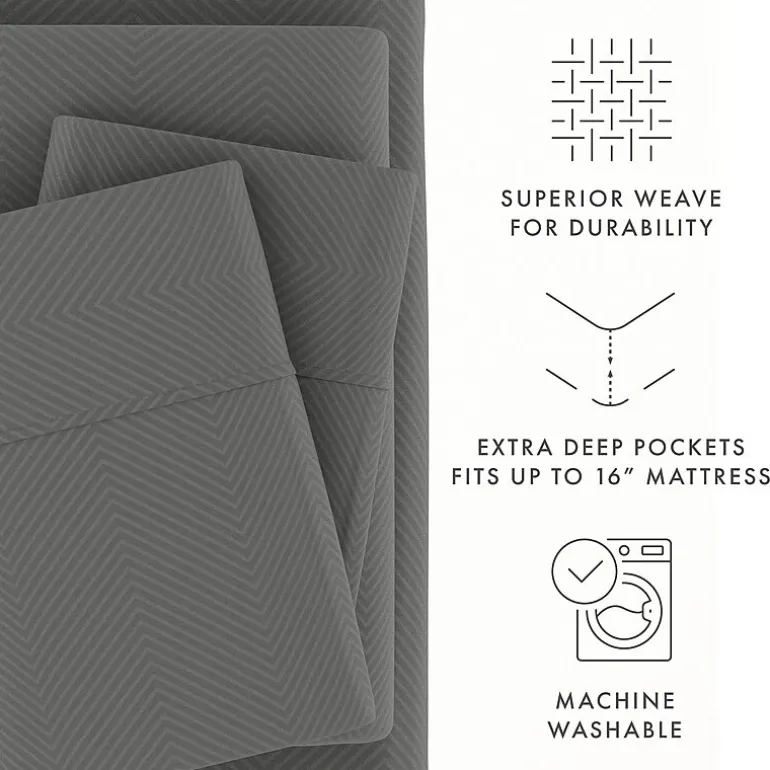 Casual Comfort™ Premium Ultra Soft Chevron Microfiber Wrinkle Free Sheet Set