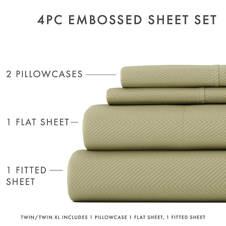 Casual Comfort™ Premium Ultra Soft Chevron Microfiber Wrinkle Free Sheet Set