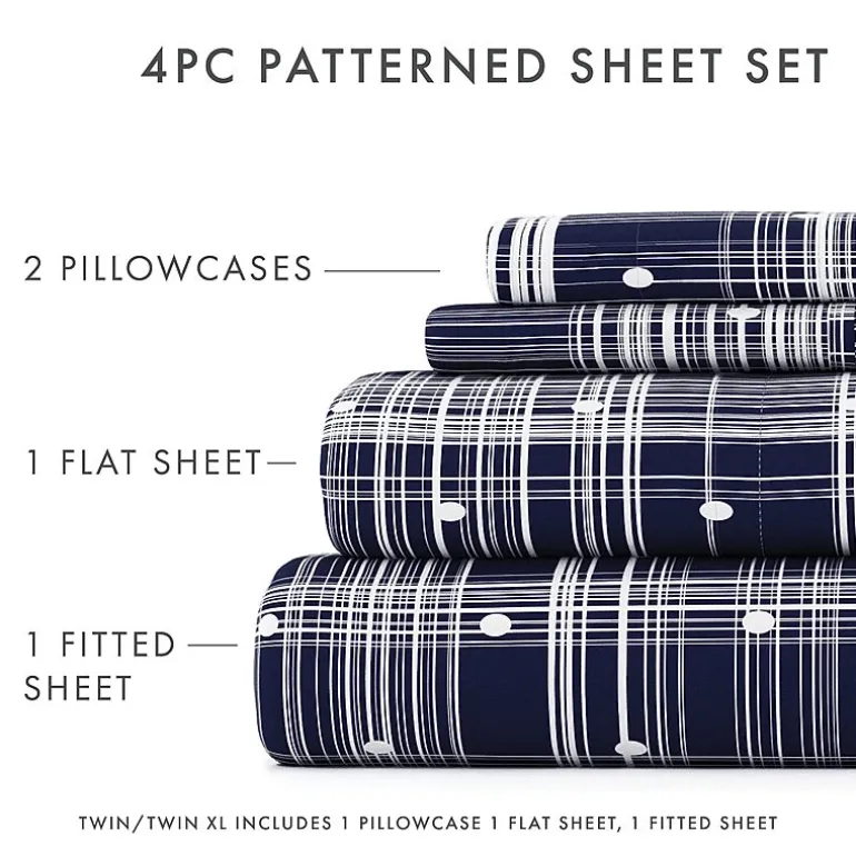 Casual Comfort™ Premium Ultra Soft Polka Dot Pattern Microfiber Wrinkle Free Sheet Set