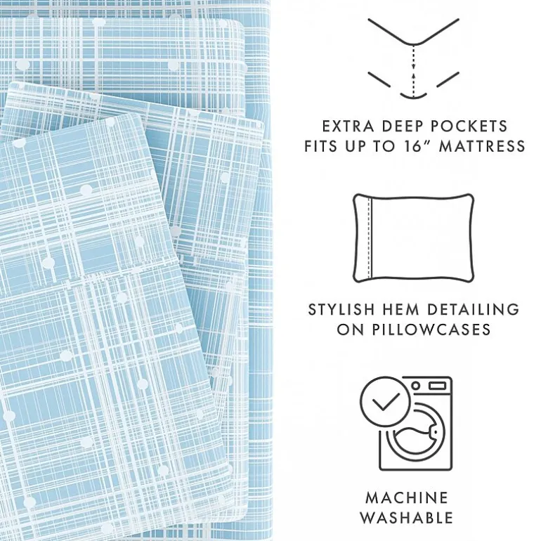 Casual Comfort™ Premium Ultra Soft Polka Dot Pattern Microfiber Wrinkle Free Sheet Set