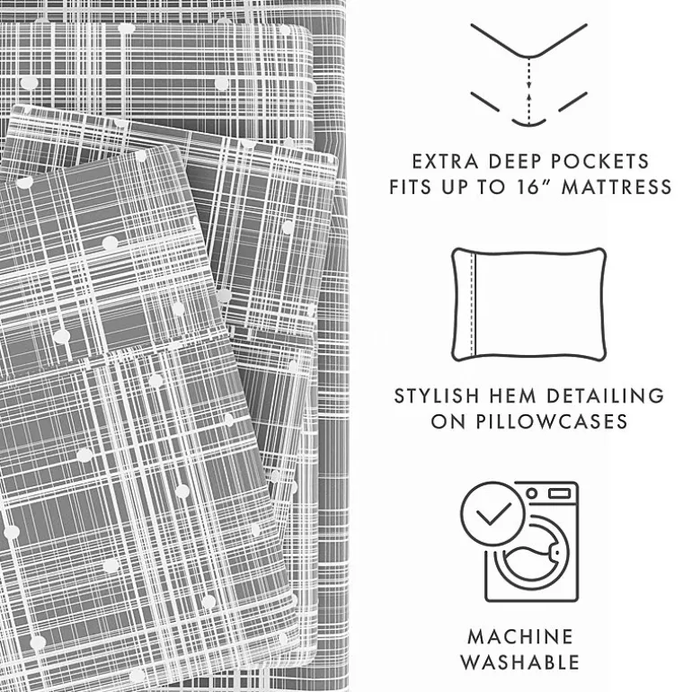 Casual Comfort™ Premium Ultra Soft Polka Dot Pattern Microfiber Wrinkle Free Sheet Set