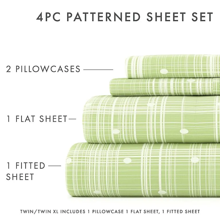 Casual Comfort™ Premium Ultra Soft Polka Dot Pattern Microfiber Wrinkle Free Sheet Set