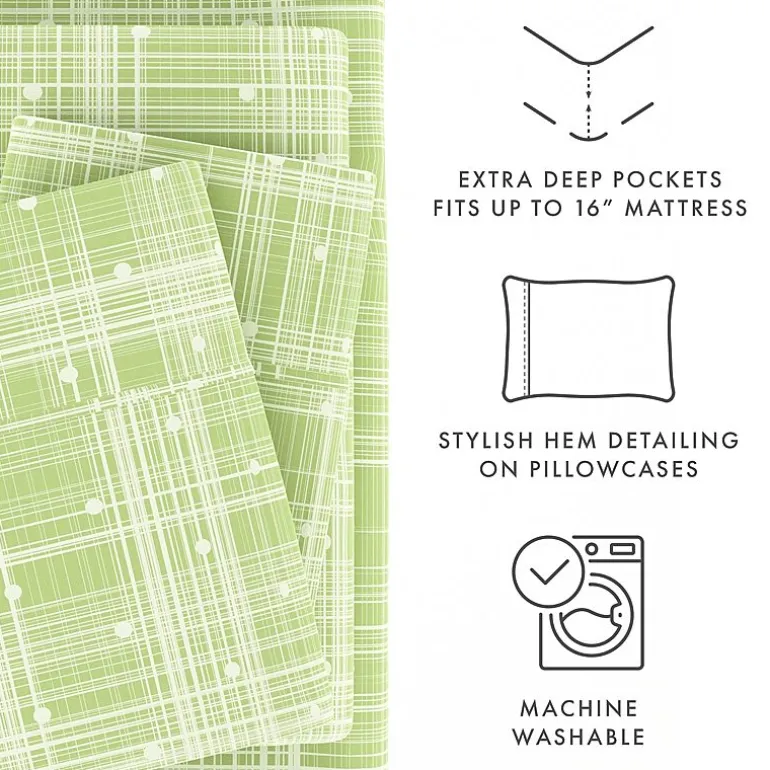 Casual Comfort™ Premium Ultra Soft Polka Dot Pattern Microfiber Wrinkle Free Sheet Set