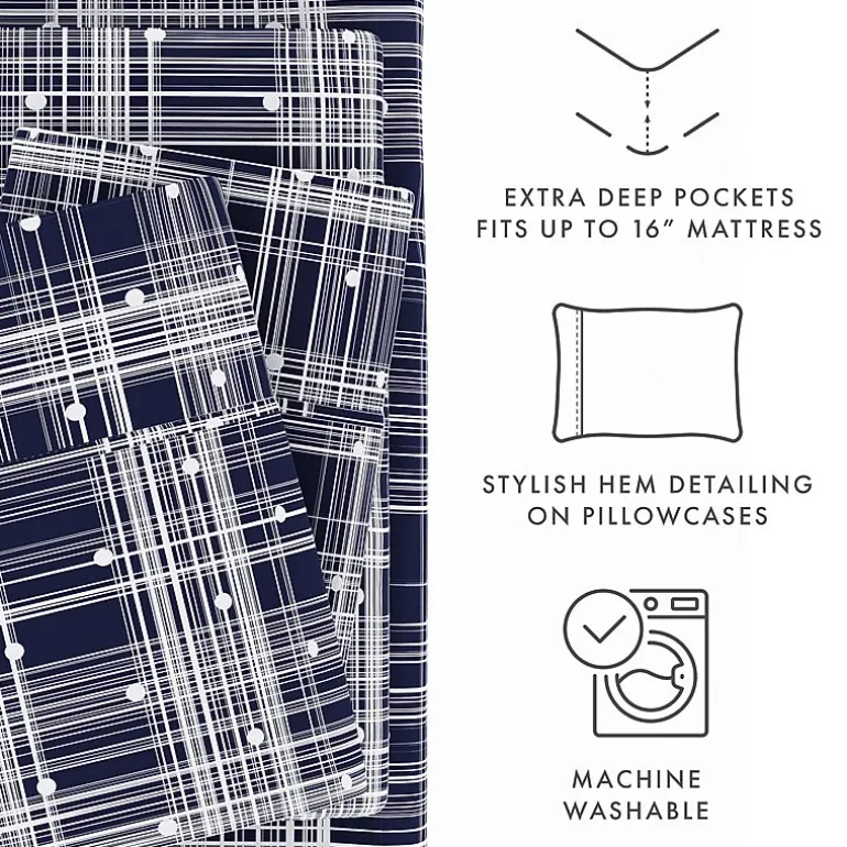 Casual Comfort™ Premium Ultra Soft Polka Dot Pattern Microfiber Wrinkle Free Sheet Set