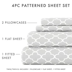 Casual Comfort™ Premium Ultra Soft Quatrefoil Pattern Microfiber Wrinkle Free Sheet Set