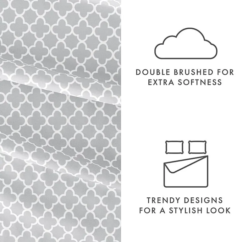 Casual Comfort™ Premium Ultra Soft Quatrefoil Pattern Microfiber Wrinkle Free Sheet Set