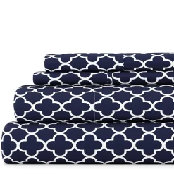 Casual Comfort™ Premium Ultra Soft Quatrefoil Pattern Microfiber Wrinkle Free Sheet Set
