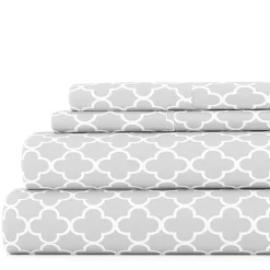 Casual Comfort™ Premium Ultra Soft Quatrefoil Pattern Microfiber Wrinkle Free Sheet Set