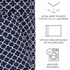 Casual Comfort™ Premium Ultra Soft Quatrefoil Pattern Microfiber Wrinkle Free Sheet Set
