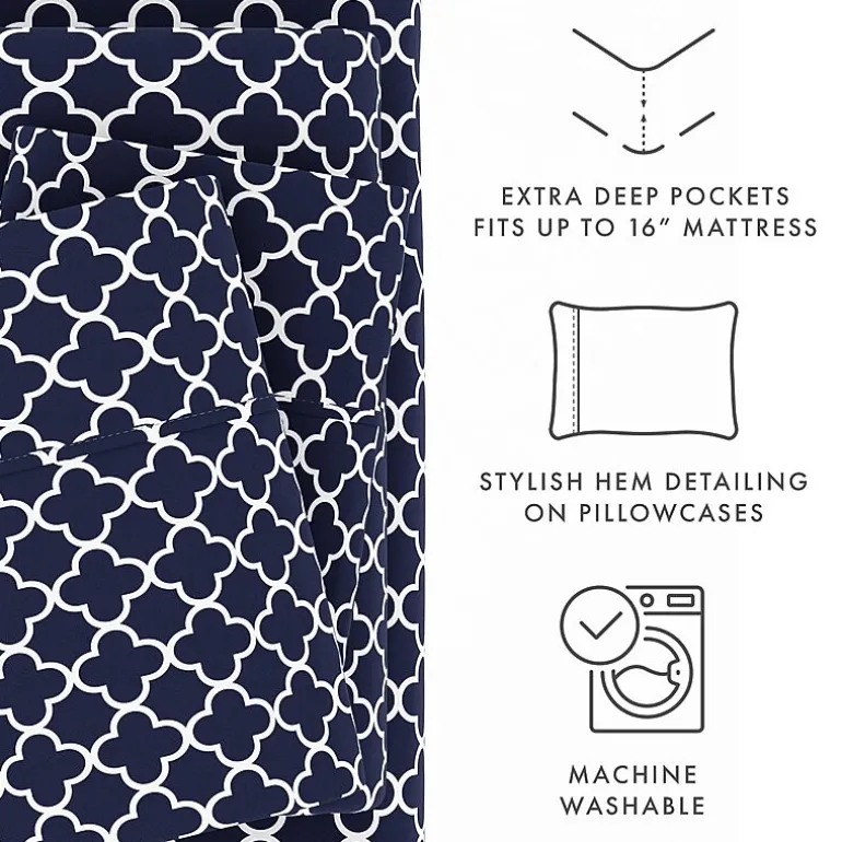 Casual Comfort™ Premium Ultra Soft Quatrefoil Pattern Microfiber Wrinkle Free Sheet Set