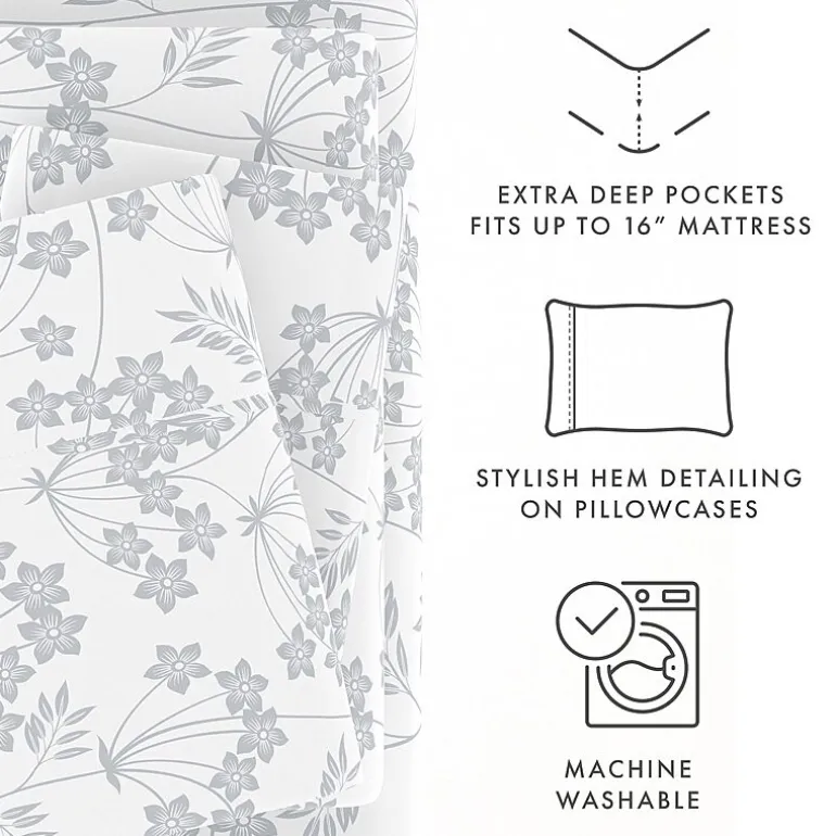 Casual Comfort™ Premium Ultra Soft Microfiber Floral Sheet Sets