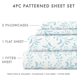 Casual Comfort Premium Ultra Burst of Vines Pattern 4 Piece Bed Sheet Set