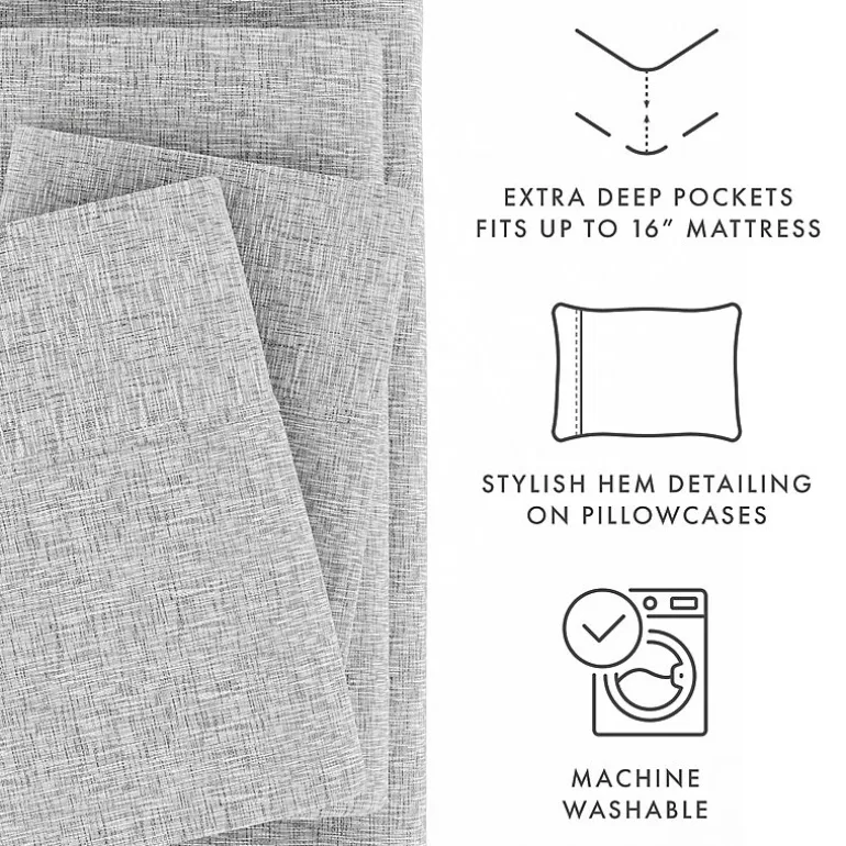 Casual Comfort™ Premium Ultra Soft Microfiber Chambray Sheet Sets
