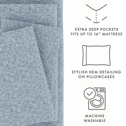 Casual Comfort™ Premium Ultra Soft Microfiber Chambray Sheet Sets