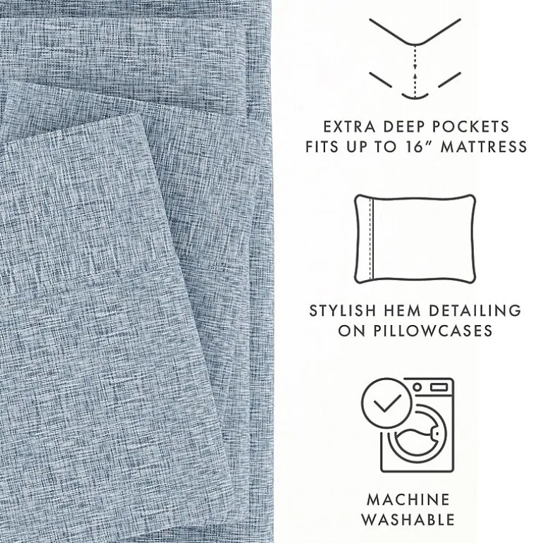 Casual Comfort™ Premium Ultra Soft Microfiber Chambray Sheet Sets