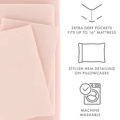 Casual Comfort™ Premium Ultra Soft Microfiber Wrinkle Free 4 Piece Sheet Set or 2 Piece Pillowcases