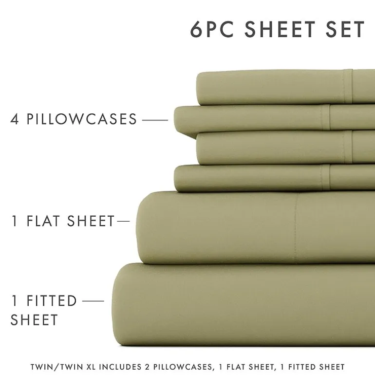 Casual Comfort™ Premium Ultra Soft Microfiber Wrinkle Free 6 Piece Sheet Set