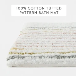 Casual Comfort Rainbow Pattern Cotton Bath Rug