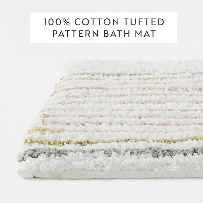 Casual Comfort Rainbow Pattern Cotton Bath Rug